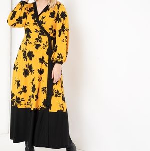 Colorblocked Wrap Dress